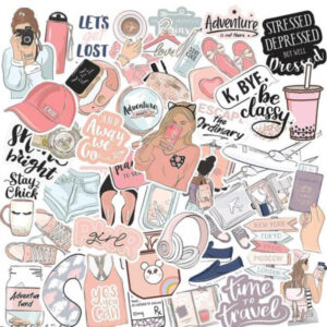 Aesthetic Laptop stickers pack of 50 vinyl decals for journal supplies, phone cases, scrapbooks and more🎀
