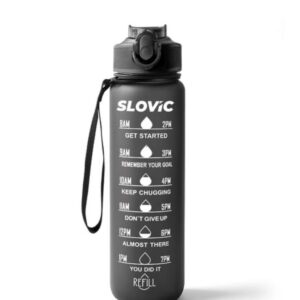 Sports motivational sipper water bottle with lock, 1 ltr, with string