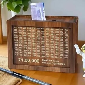 K Crafts Wooden Money Piggy Bank, Money Saving Box