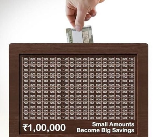 K Crafts Wooden Money Piggy Bank, Money Saving Box - Image 2