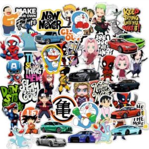 Mix cartoon stickers for phone, laptop, bottles etc (pack of 50 stickers)
