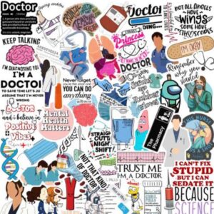 Premium doctor motivational stickers for laptop, phones, desk etc..