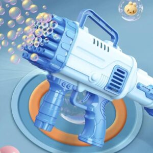 32 Holes bubble maker gatling bubble gun machine toy for kids with bubble solution, indoor and outdoor for girls and boys