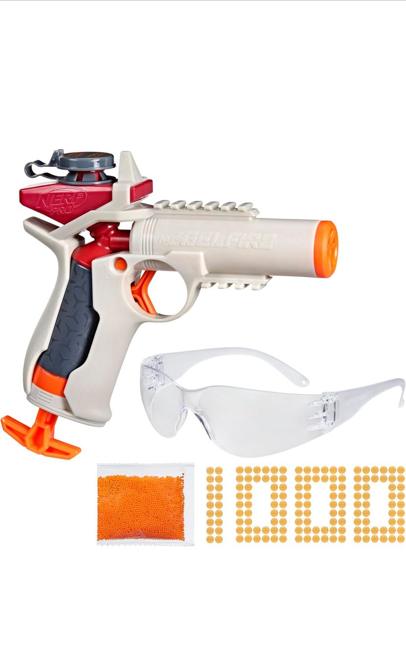 Gelfire ignitor blaster, 1000 gelfire rounds, 60 round capacity, T-pull priming, up to 150 FPS, with eye wear, best for kids and teens