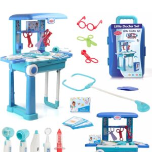 Doctor set trolly with LED light instruments, BIS approved, blue trolly for kids