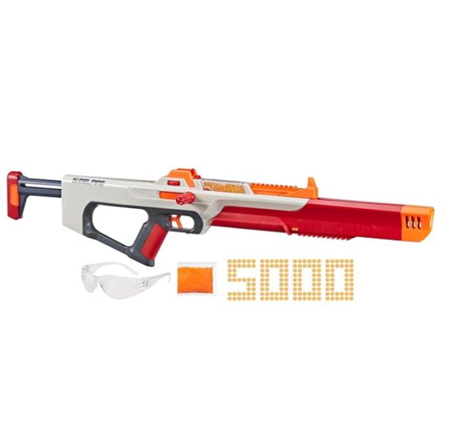 Nerf Pro Gelfire Ghost Bolt Action Blaster, Removable Boost Barrel, 5000 Gel Rounds, 100 Round Integrated Hopper, Eyewear, Ages 14 & Up