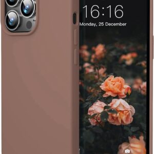 Microfiber candy case for Iphone 13 pro, shockproof slim back cover, liquid silicon case: Available in brown, black, blue, light grey, dark grey, blue, pine green, navy blue, green and burgundy