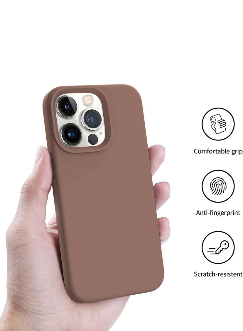 Microfiber candy case for Iphone 13 pro, shockproof slim back cover, liquid silicon case: Available in brown, black, blue, light grey, dark grey, blue, pine green, navy blue, green and burgundy - Image 5