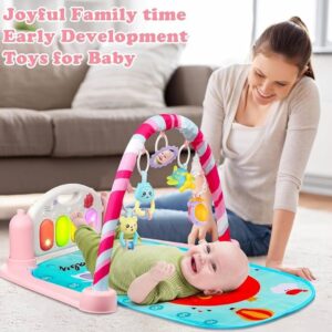Play game mat for babies, 5 in 1, indian musical keyboard mat piano with 5 hanging toys, musical and fun activity for 0 to 12 month baby
