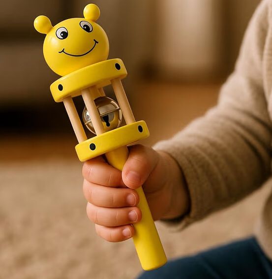 Jhunjhuna Wooden Toy jhunjhuna Wooden Non Toxic Colourful Rattle Toys for New Born Baby, Musical Infant Toy, / Dugi Dugi Rattle Sweet Cuddle Infant of JhunJhuna/lakdi ka jhunjhuna - Image 2