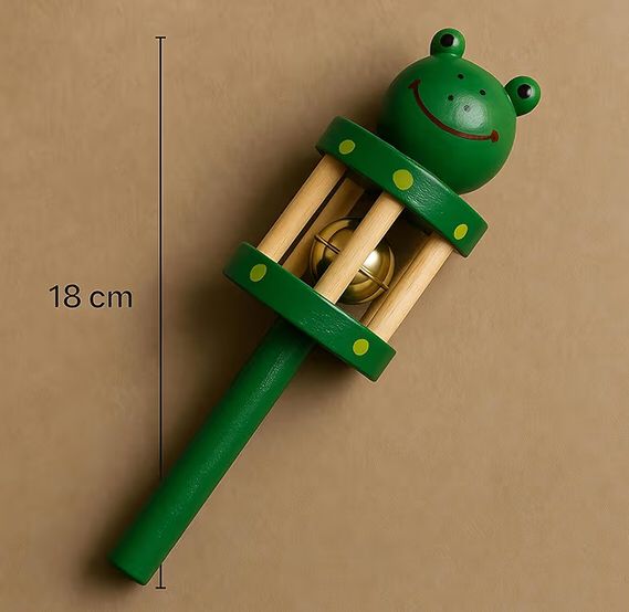 Jhunjhuna Wooden Toy jhunjhuna Wooden Non Toxic Colourful Rattle Toys for New Born Baby, Musical Infant Toy, / Dugi Dugi Rattle Sweet Cuddle Infant of JhunJhuna/lakdi ka jhunjhuna - Image 3